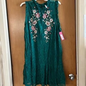 Green floral dress
